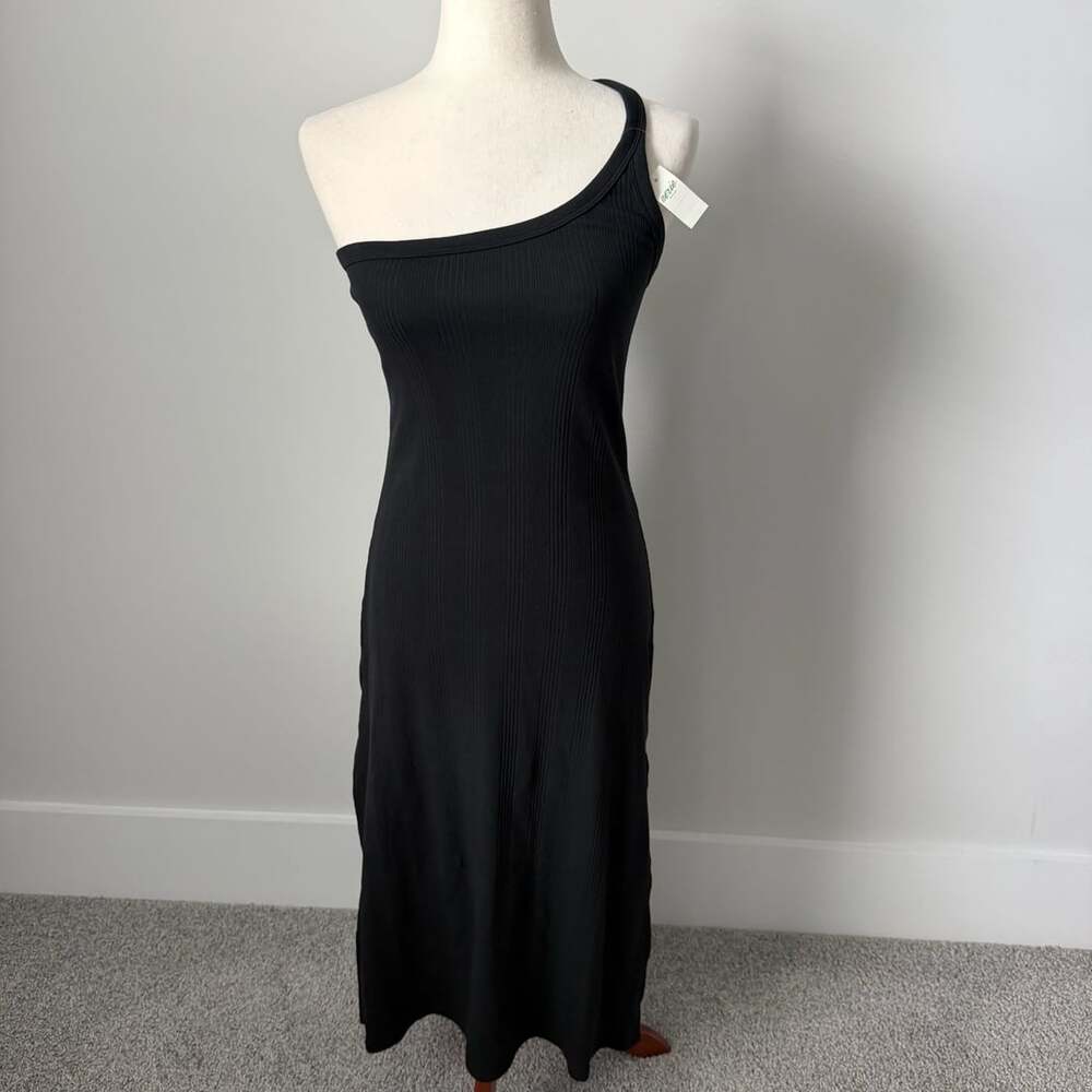 Aerie One Shoulder Ribbed Midi Dress